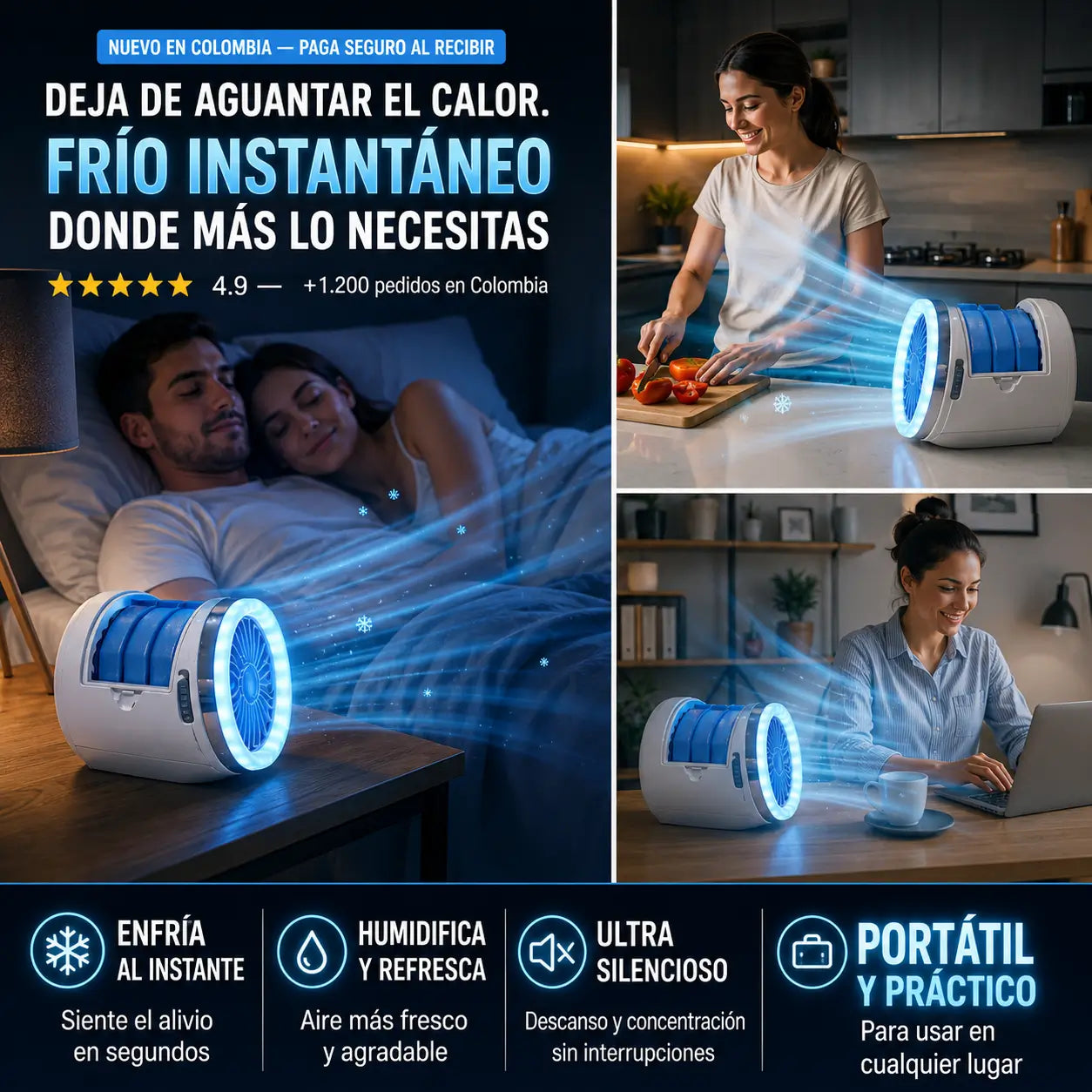 Mini Aire Acondicionado portátil AIRTIC JET PRO: Duerme, Trabaja y Vive en Fresco❄️