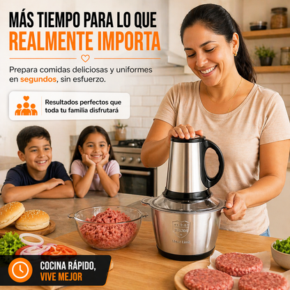 PROCESADOR DE ALIMENTOS 360PRO ¡Transforma tu cocina! Prepara comidas deliciosas y uniformes en segundos, sin esfuerzo.
