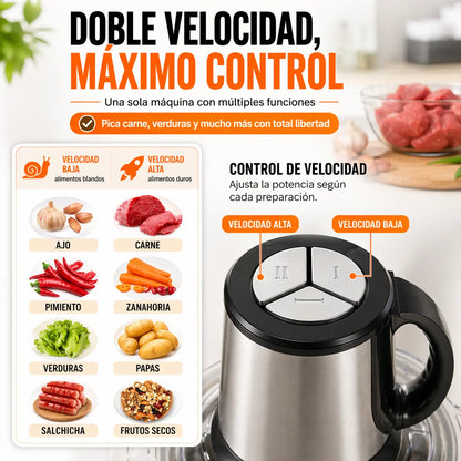 PROCESADOR DE ALIMENTOS 360PRO ¡Transforma tu cocina! Prepara comidas deliciosas y uniformes en segundos, sin esfuerzo.